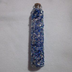 Blue and Clear Bling Empty Potion Bottle.